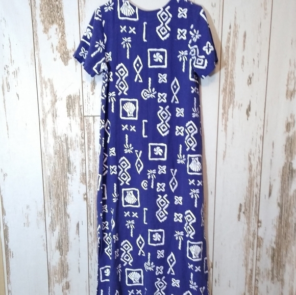 Vintage linen beach pattern maxi dress summer size women's small - Picture 5 of 5
